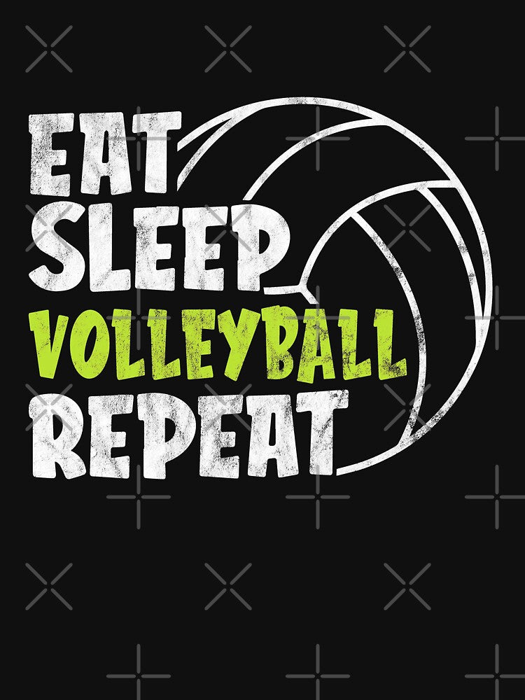 Eat Sleep Volleyball Repeat Cool Funny Retro Player Tee by ACHRAF877