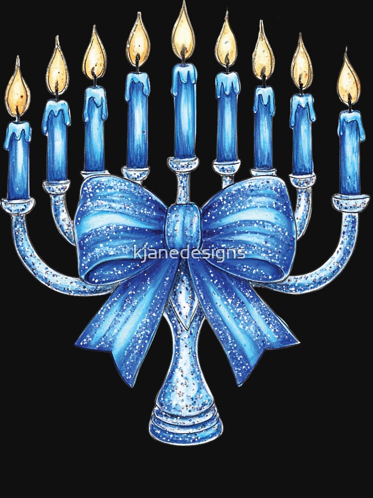 Coquette Hanukkah Glitter Menorah by kjanedesigns