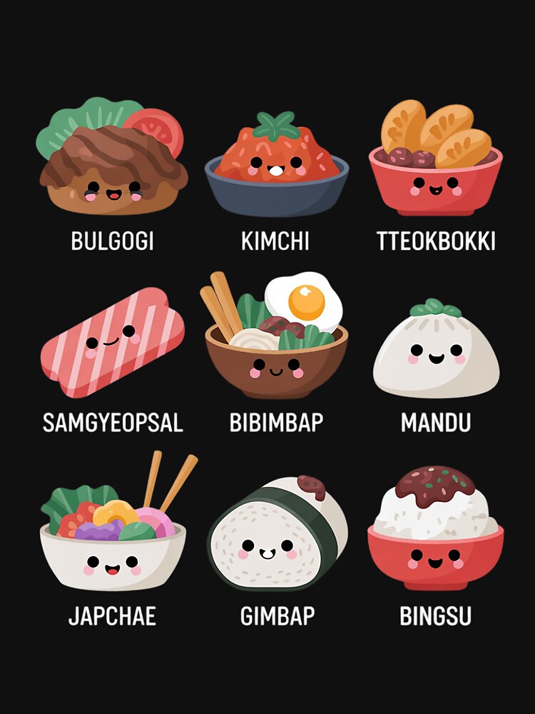 Cute Korean Food Bulgogi Bibimbap Korea Lover Kawaii by EntroRhim