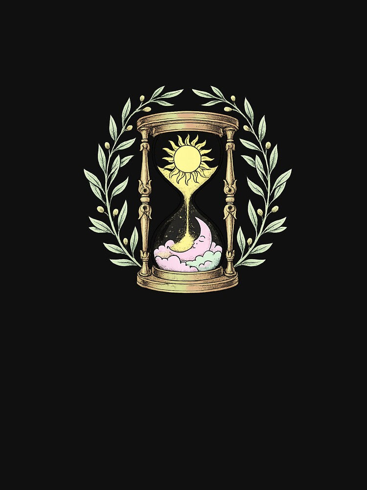 Sun Moon Hourglass Celestial Botanical Vintage Mystical Art by VibeMax