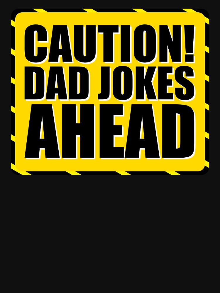 caution dad jokes ahead lettering by gabicoutodesign