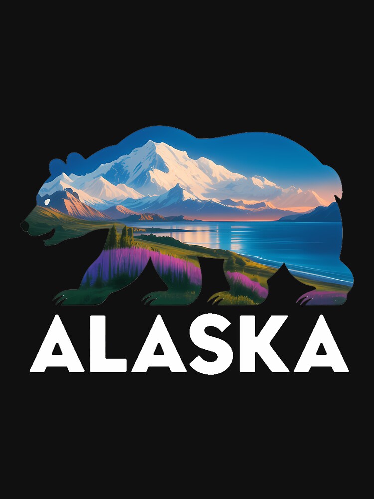 Alaskan Bear with Wildflowers & Mountain Snow by CruelShadesSt