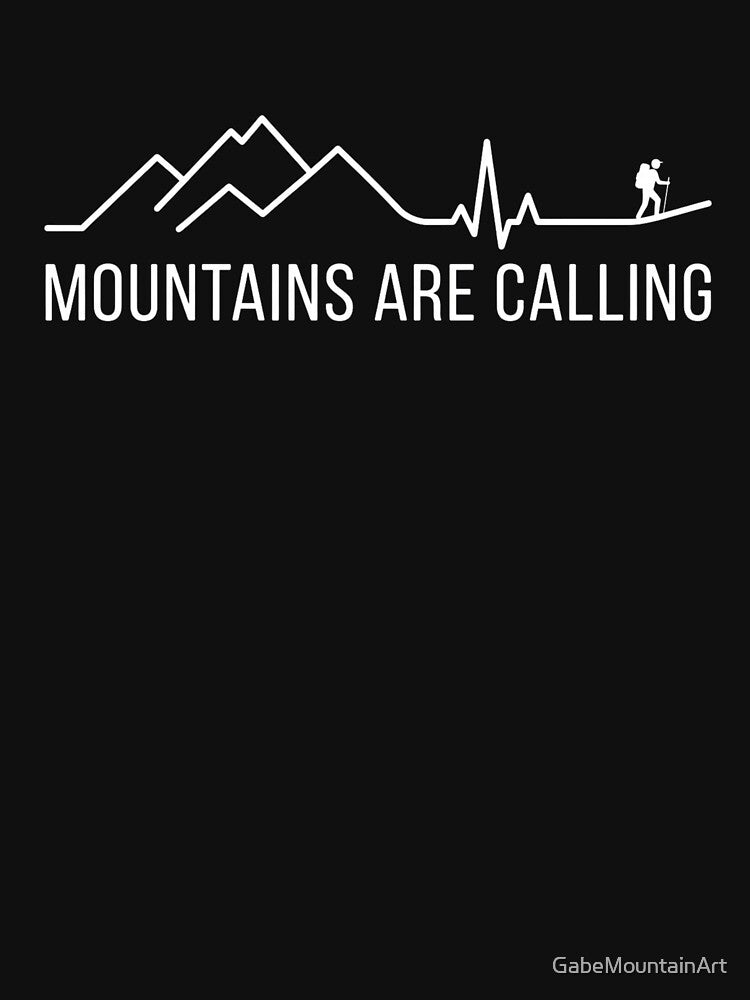 Mountains Are Calling Hiking Heartbeat Design by Gabe1983