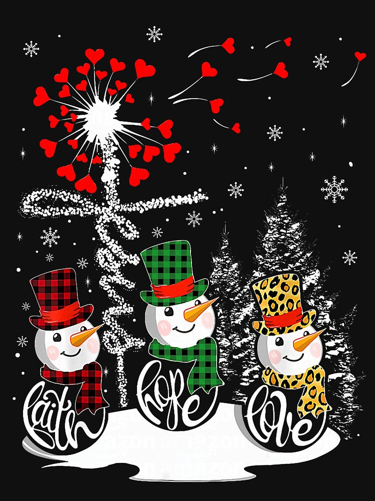 Faith Hope Love Snowman Leopard Winter Christmas by khdmalakarak
