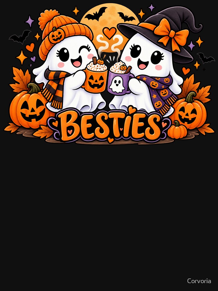 Halloween Besties Matching Cute Ghost Best Friend Gift Style by Corvoria