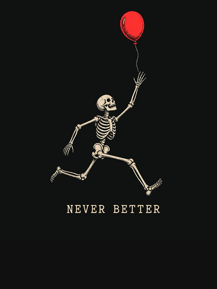 Never Better Skeleton Reaching for Red Balloon Detailed Vintage Anatomy by Zizo-DR44