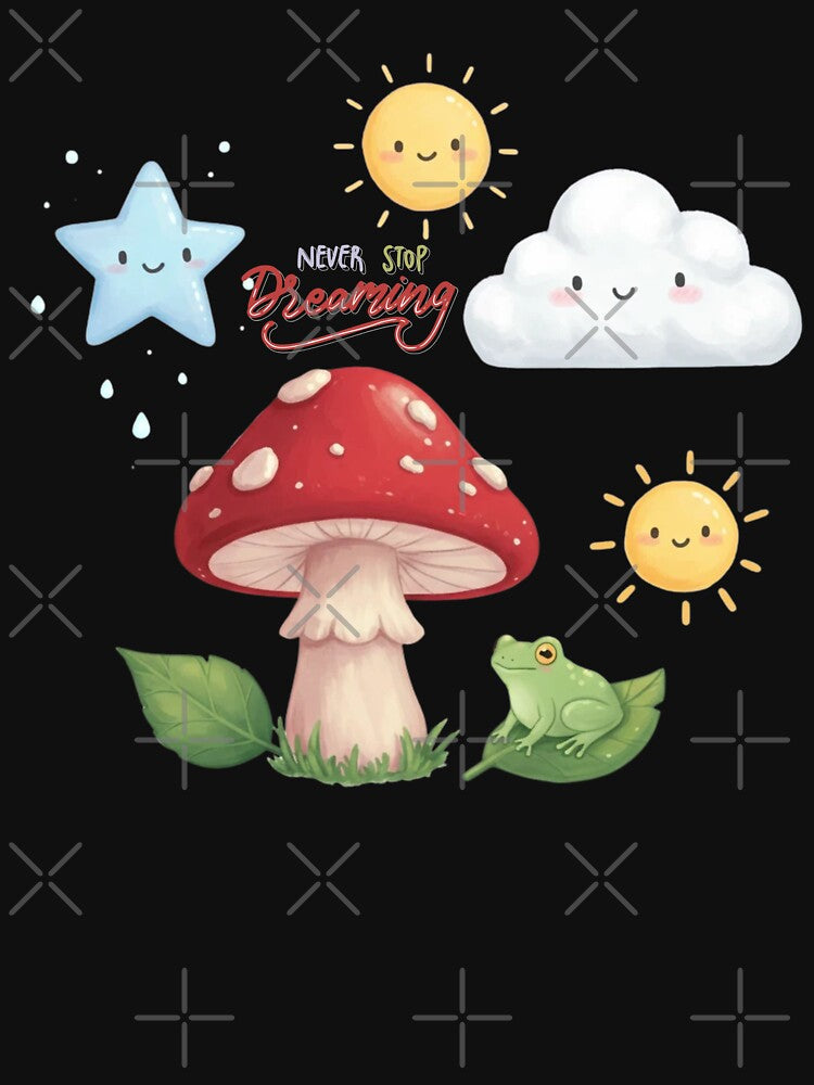 sunset mushroom classic tshirt and sticker by anandsiva2703