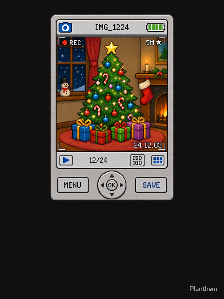 Y2K Christmas Digital Camera Pixel Art by Planthem