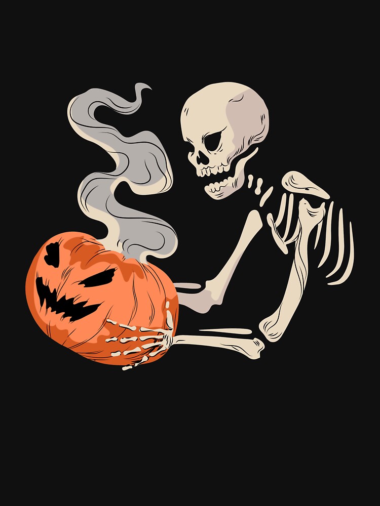 Skeleton with pumpkin head by Livingcreative