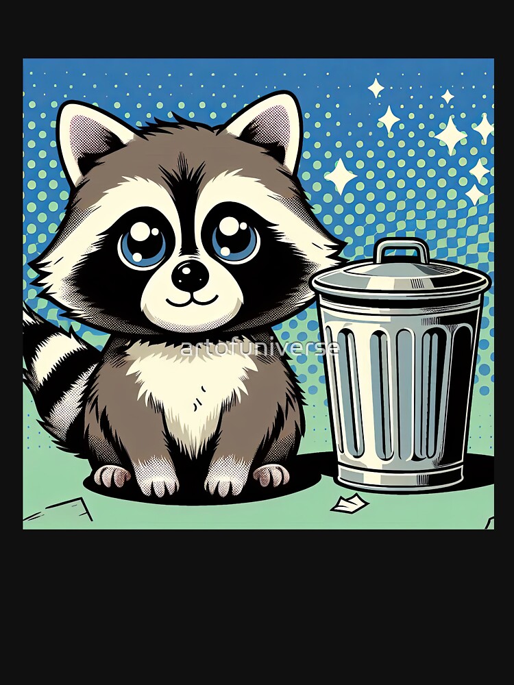 Cute Raccoon Pop Art Style by artofuniverse