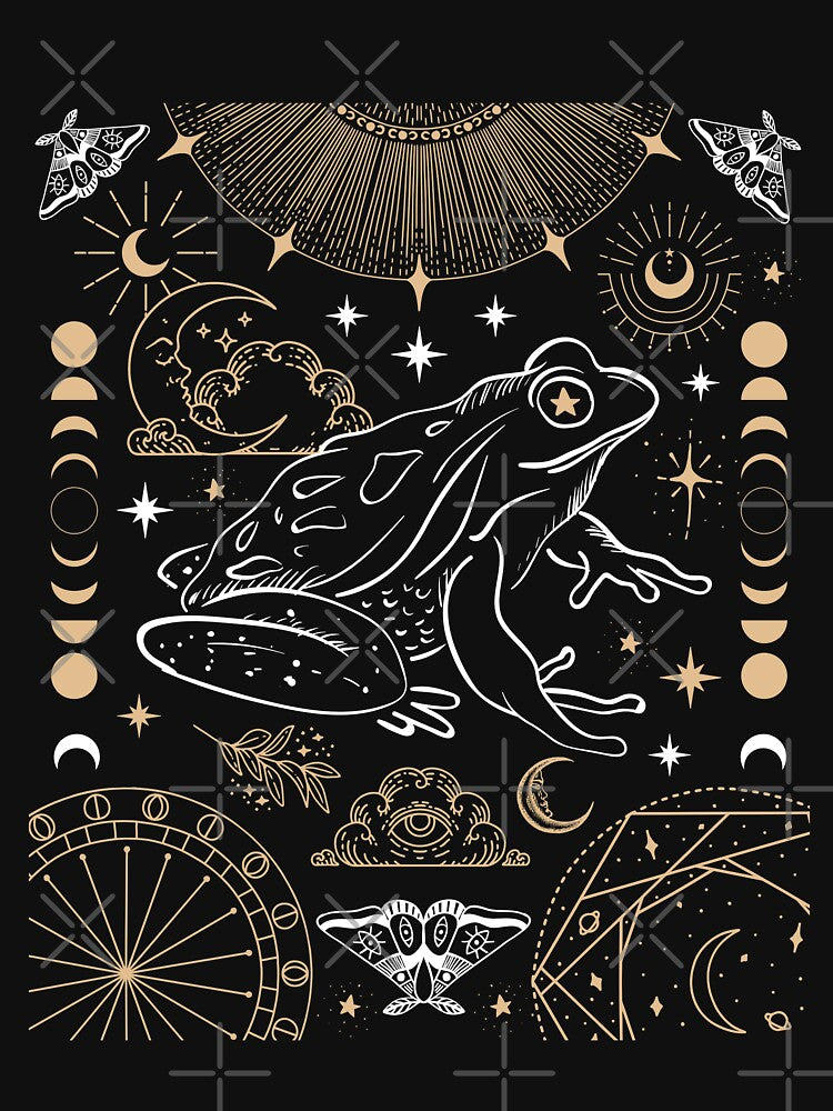 Dark Academia Gothic Frog: Grunge Moon Phases Magic, Fairycore Occult Goth Fantasy by MinistryOfFrogs