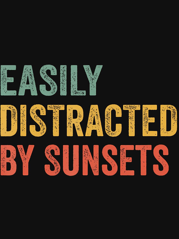Easily Distracted By Sunsets Pilot Distressed Vintage Retro by RylynKaub86