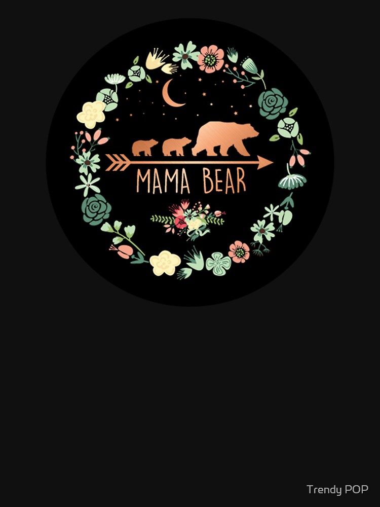 Mama Bear Gift - Rose Flowers Mama Bear with 2 Cubs by Trendy POP