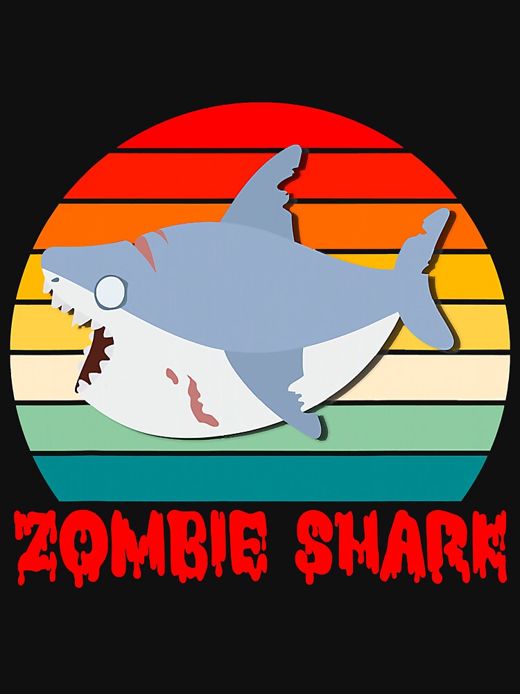 Zombie Shark Retro Sunset Vintage by BundlerVq