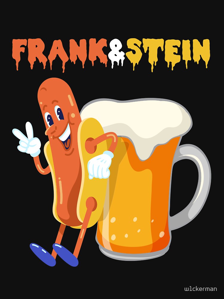 Frank & Stein halloween hot dog and beer lovers design by w1ckerman