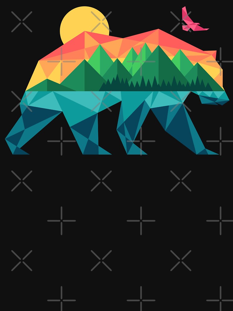 Mountain Bear - Cool geometric design by sachpica