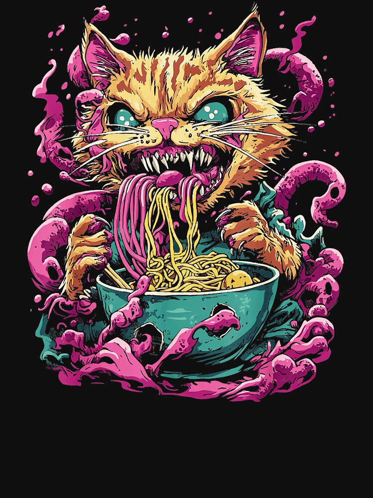 Cat Ramen Lover Feline Foodie by AmaXONIC