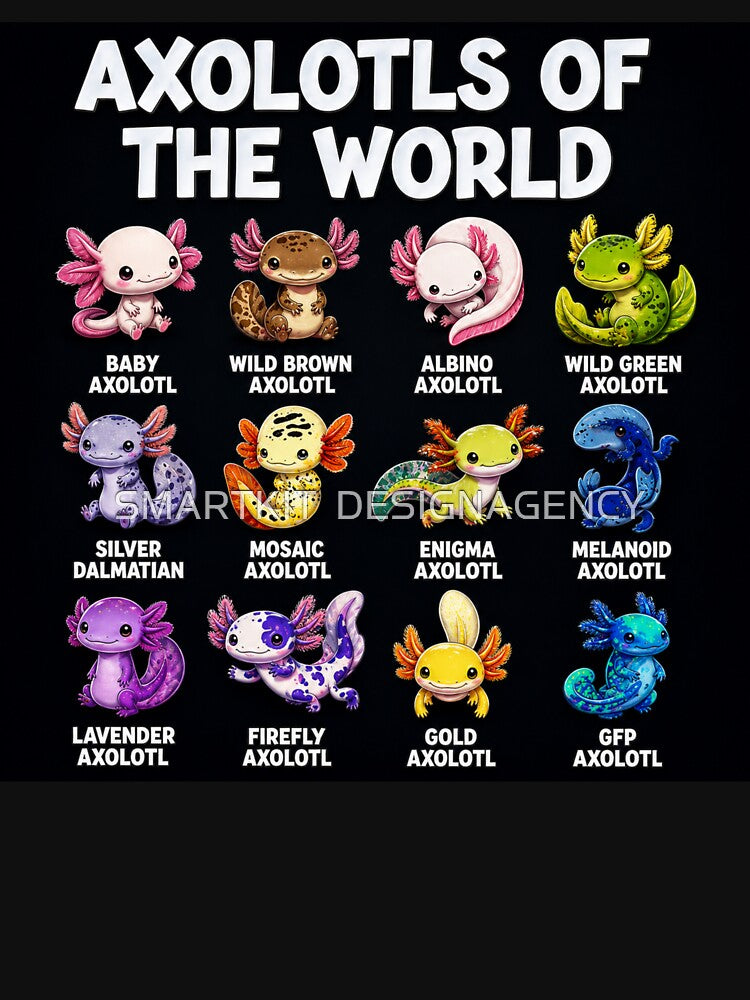 Axolotls Of The World Axolotl Types Morphs by SMARTKIT  DESIGNAGENCY