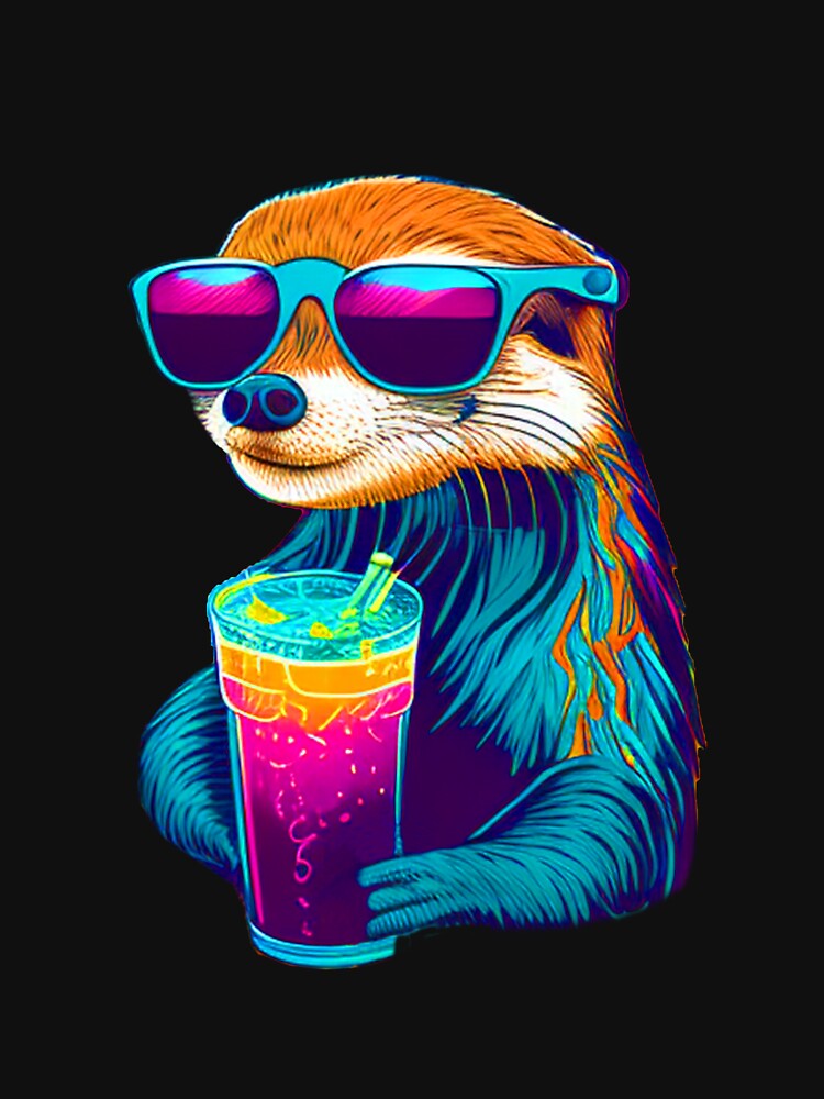 Funny Sea Otter Design Sticker Tropical Summer Vacay Mode Vacation by reddrive88