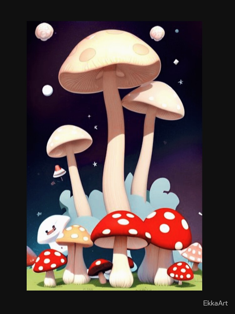 space mushroom rainbow color,by ekkaart t-shirt by EkkaArt