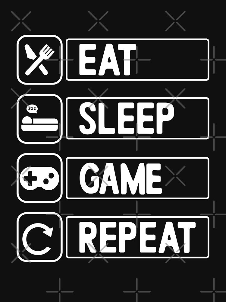 Funny Eat Sleep Game Repeat Design for Video Games Lovers by Nepaz-Designs