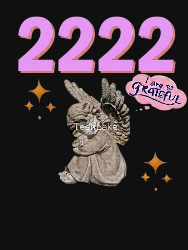 2222 Angel Number Design | Aesthetic | Manifest | Manifestation | Grateful | Angels | Spiritual | Gratitude Journals | Pink |  tshirts, mugs, stickers, posters by TeenLake