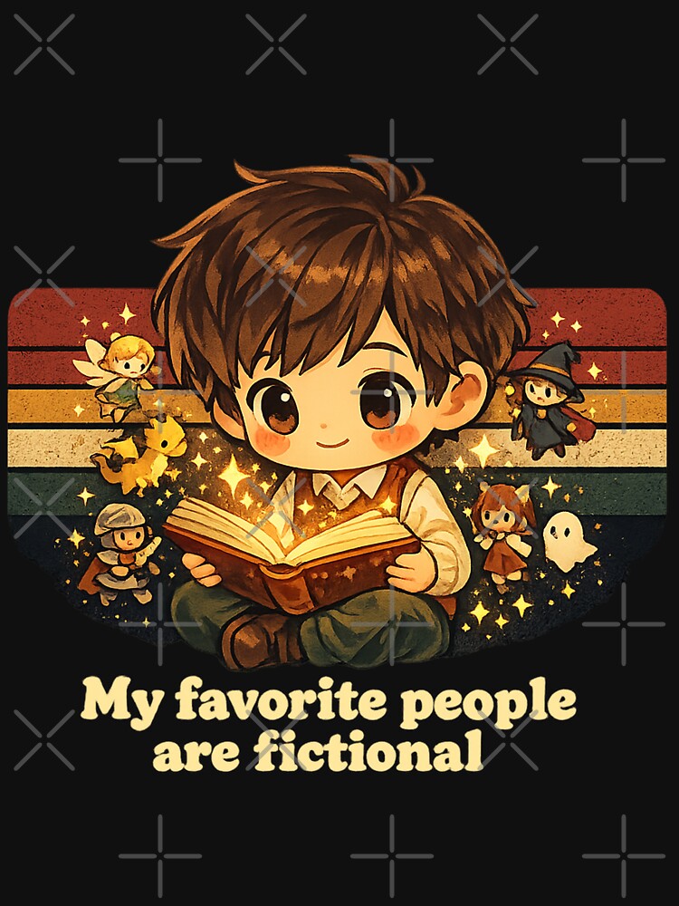 My Favorite People Are Fictional - Funny Book Lover Introvert T-Shirt by Art JSMY