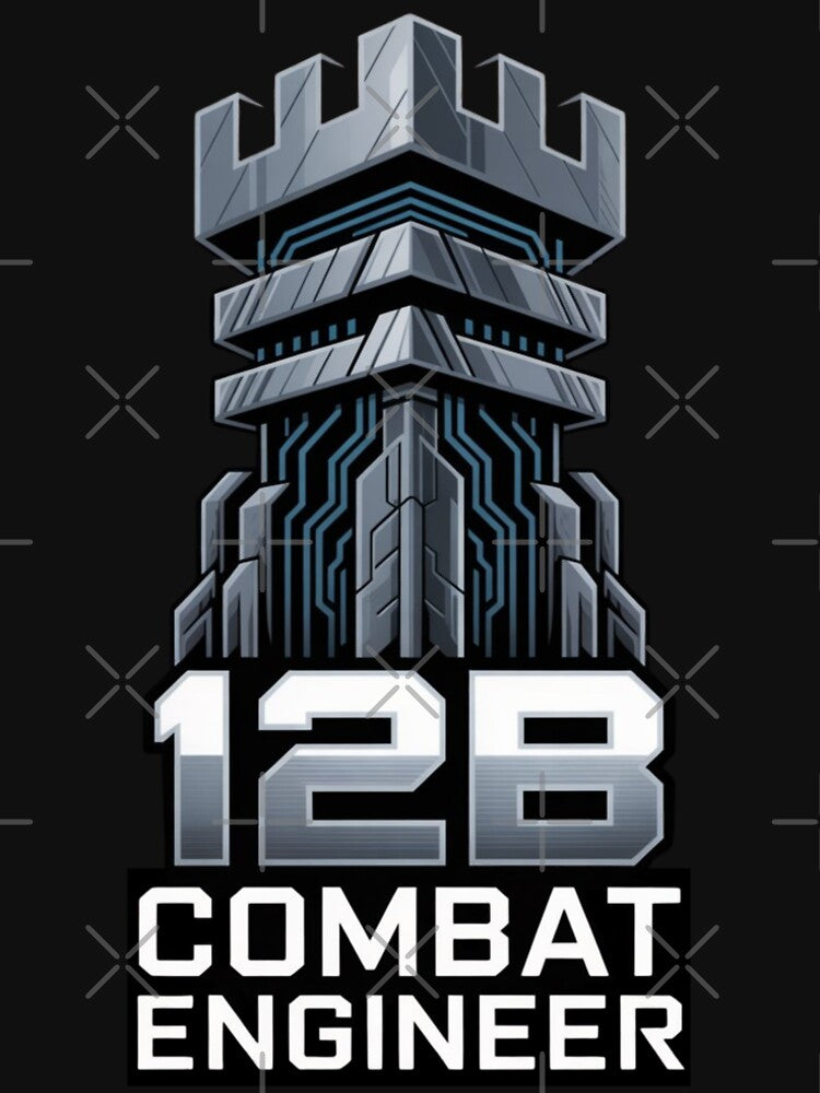 12B Combat Engineer — U.S. Army MOS Castle Emblem Military Engineering Design by GFamilyC