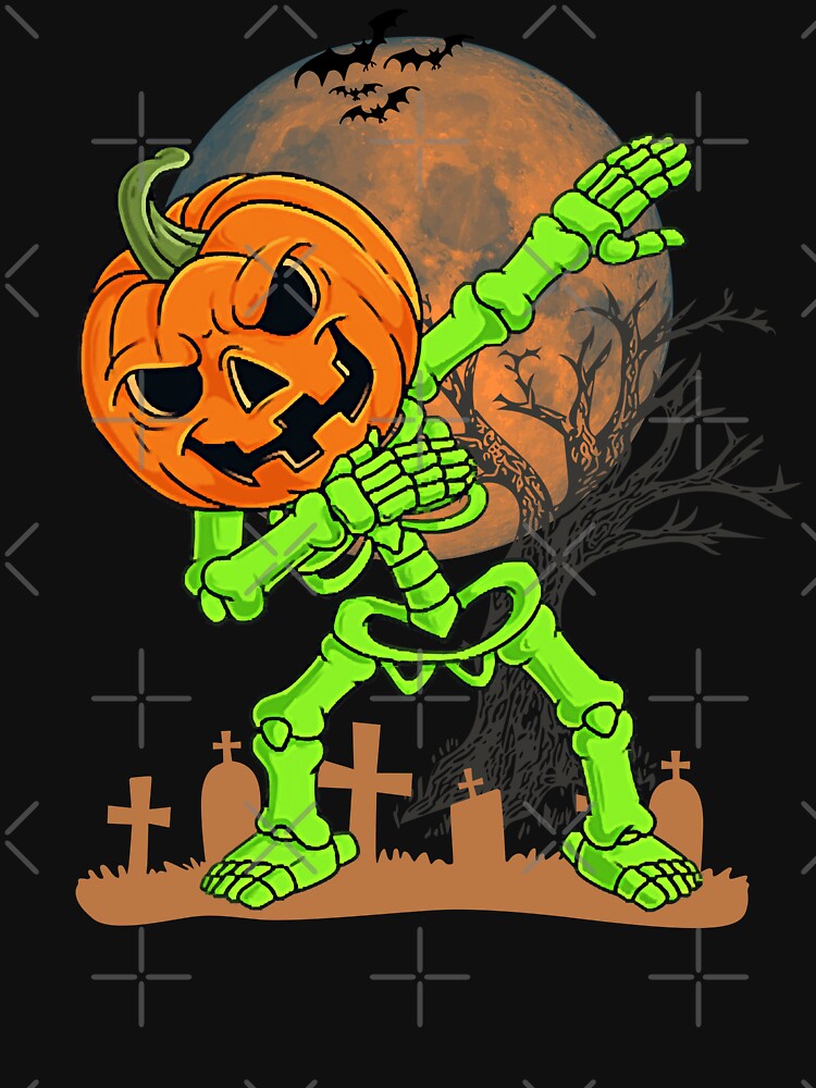 Dabbing Halloween Pumpkin Skeleton, Dabbing Halloween Costume by WanderTravels