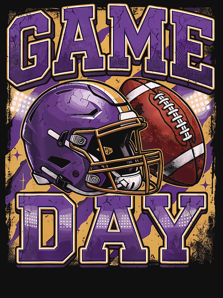 Game Day Football Purple And Gold by RealestInternet