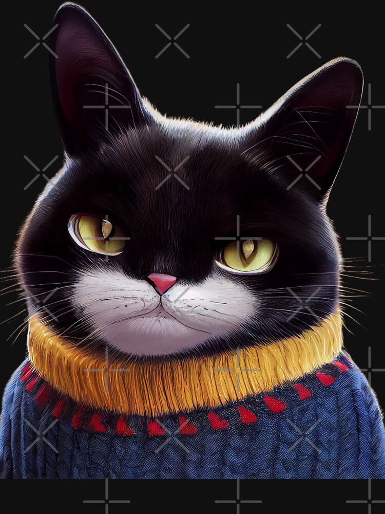 black cat wearing sweatshirt-cute black cat by hassendz
