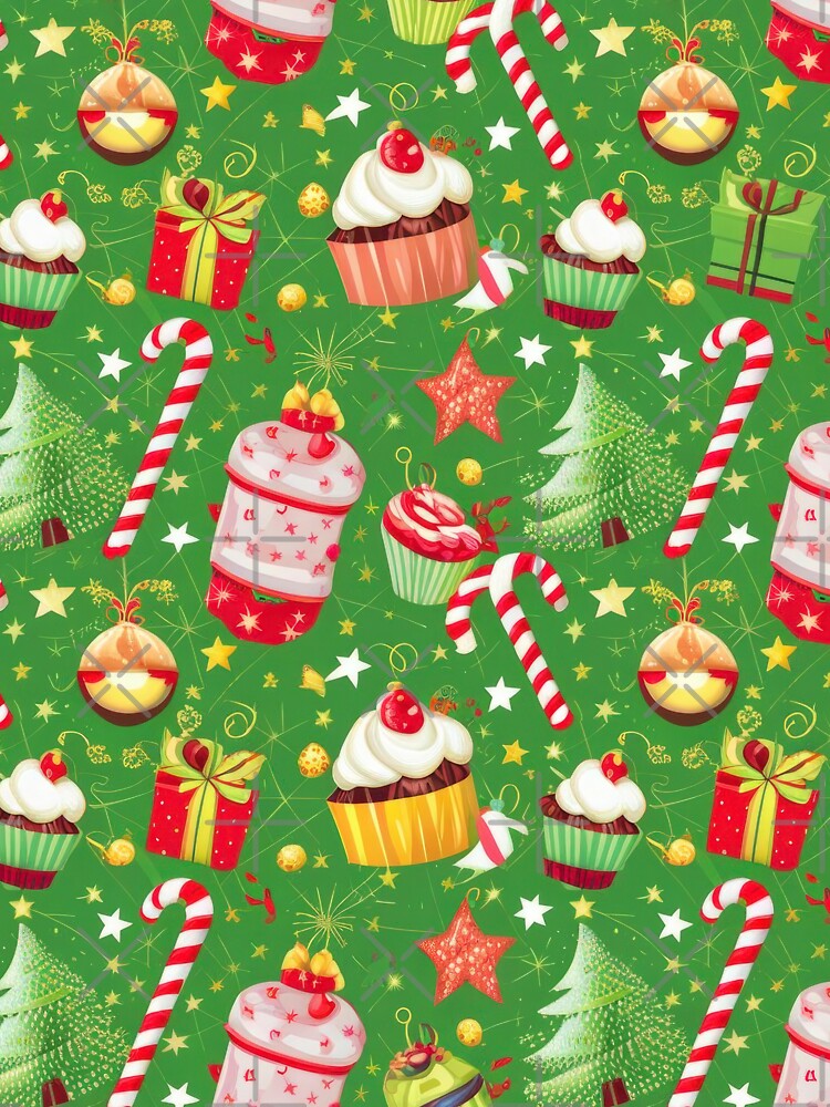 Christmas green Pattern  retro,Vintage Christmas Pattern,christmas retro,retro vintage christmas,vintage art by Expressions-Sel