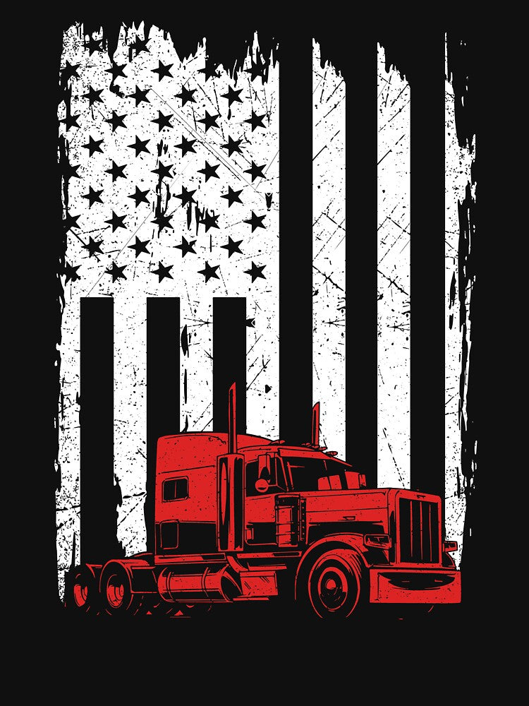 Trucker Flag Tshirt by SunsetGloww