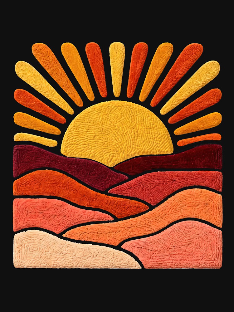 Vintage Sunset Landscape Retro Sun Boho by anselmnacht