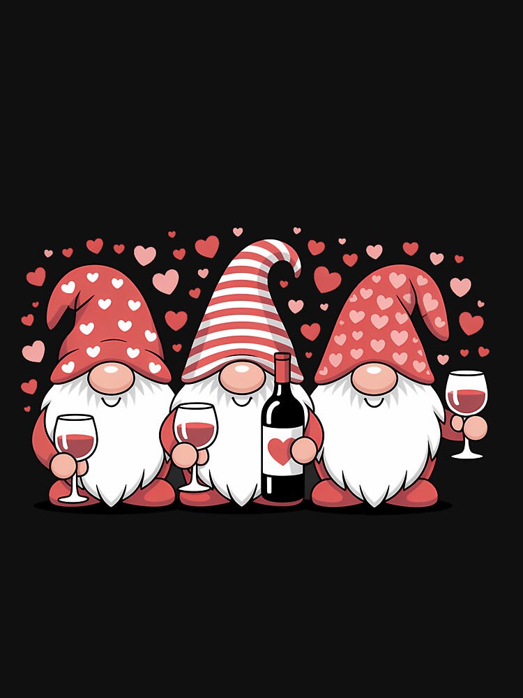 Gnome Wine Lover Happy Valentines Day Pajama by SapfireStuArt