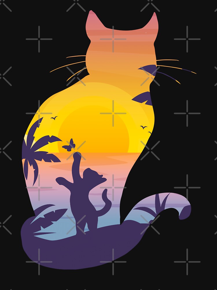 Cat looking at sunset by MoSaid