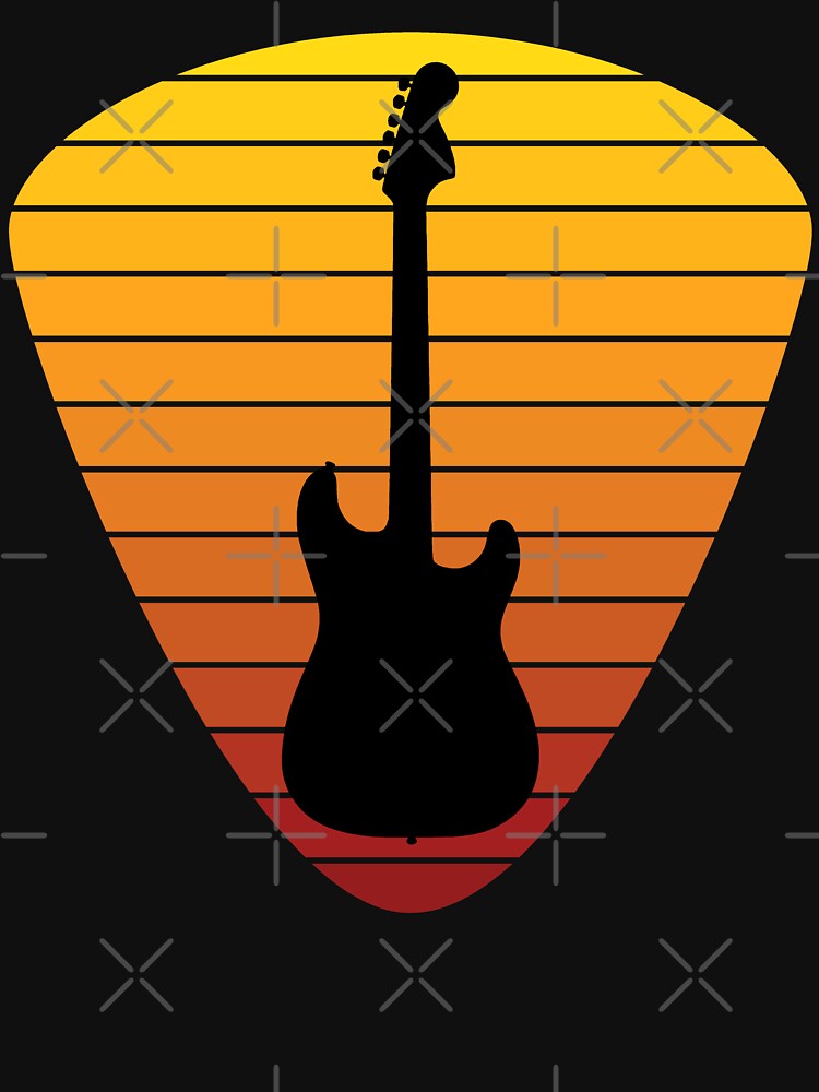 Electric Guitar Sunset Plectrum by FinishYourSong