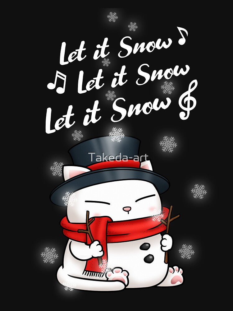 Snowman Cat Let it Snow by Takeda-art