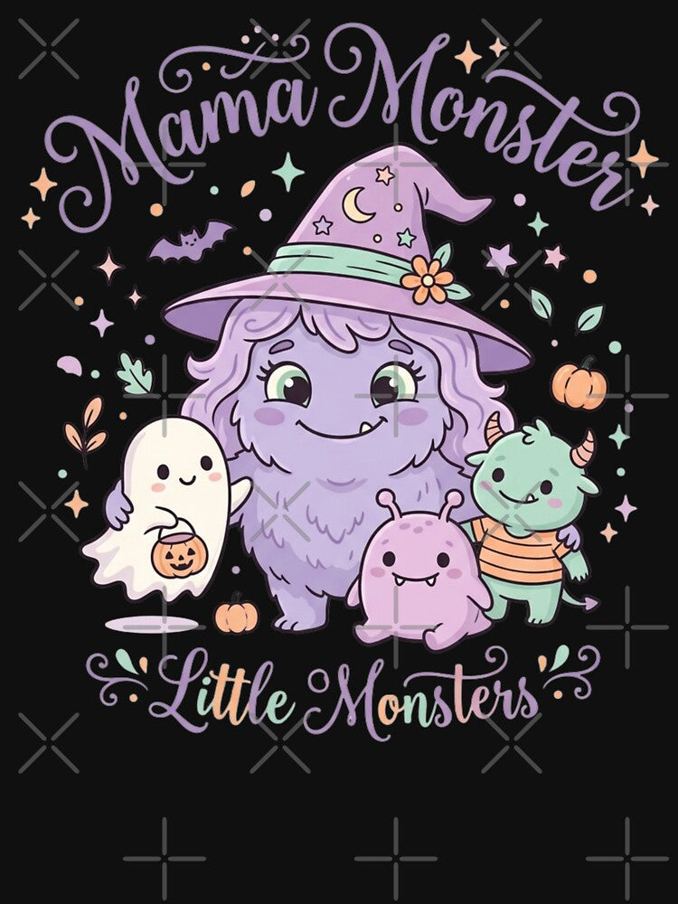 Mama Monster Cute Pastel Halloween Family Matching Little Monsters by KreatoLab