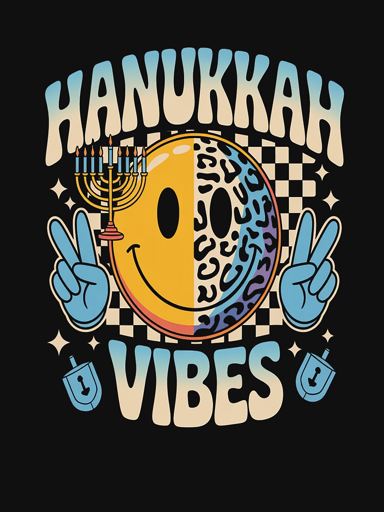 Groovy Hanukkah Vibes Chanukah Happy Hanukkah by SIGORDESIGN