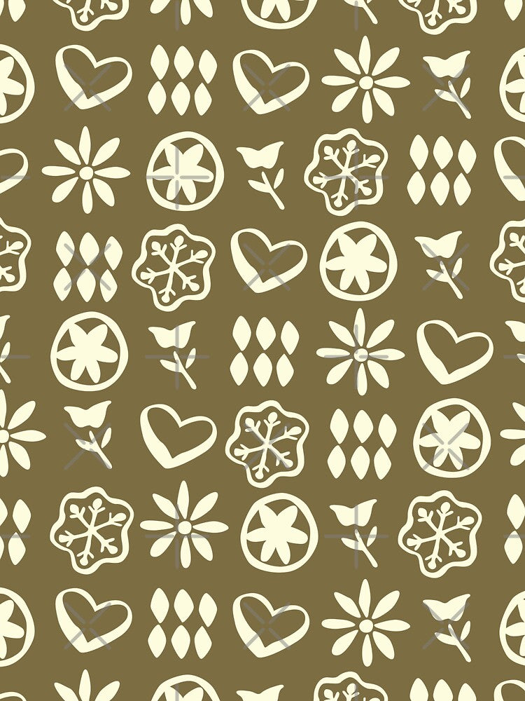 Pine Green Cream Boho Retro Mid Century Nostalgic Christmas Pattern by blomastudios