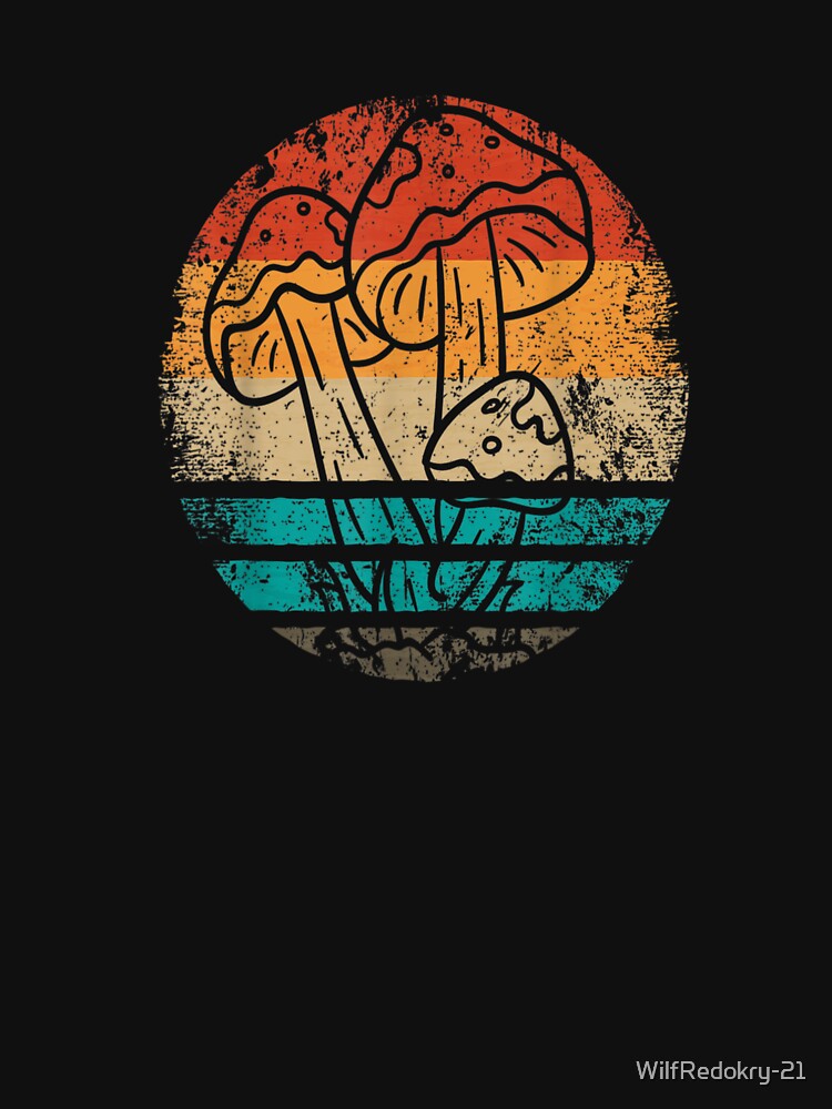 Retro Mushroom Sunset Vintage Nature by WilfRedokry-21