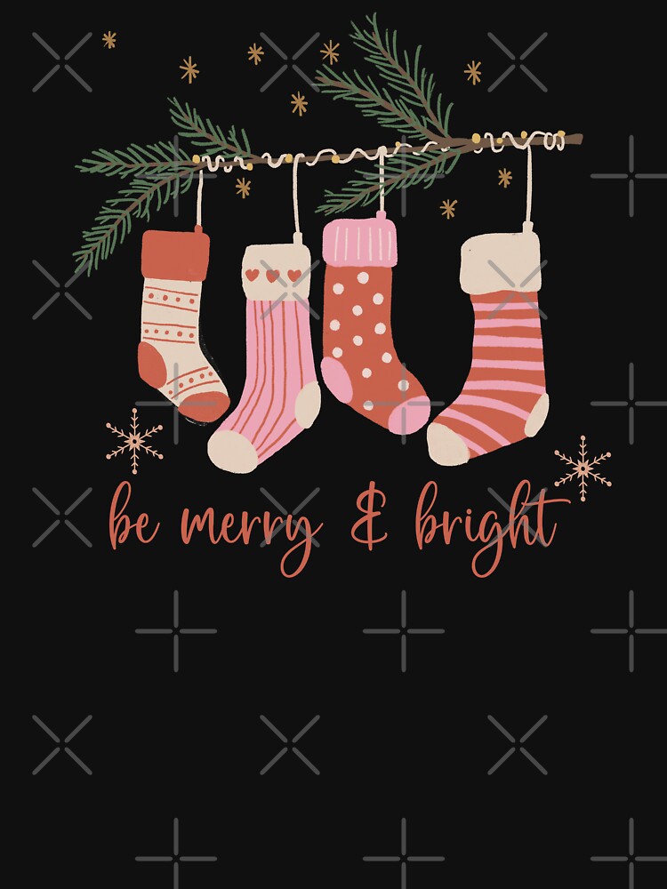 Merry & Bright Cute Christmas Stockings by HappyLifeCreate