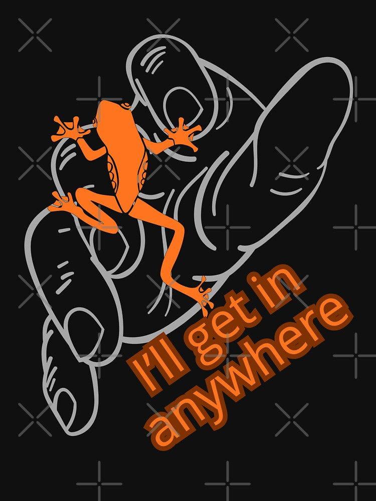 Funny Frog Mushroom Illustration – “I’ll Get In Anywhere” Cute Weird Humor by Tadeusz1