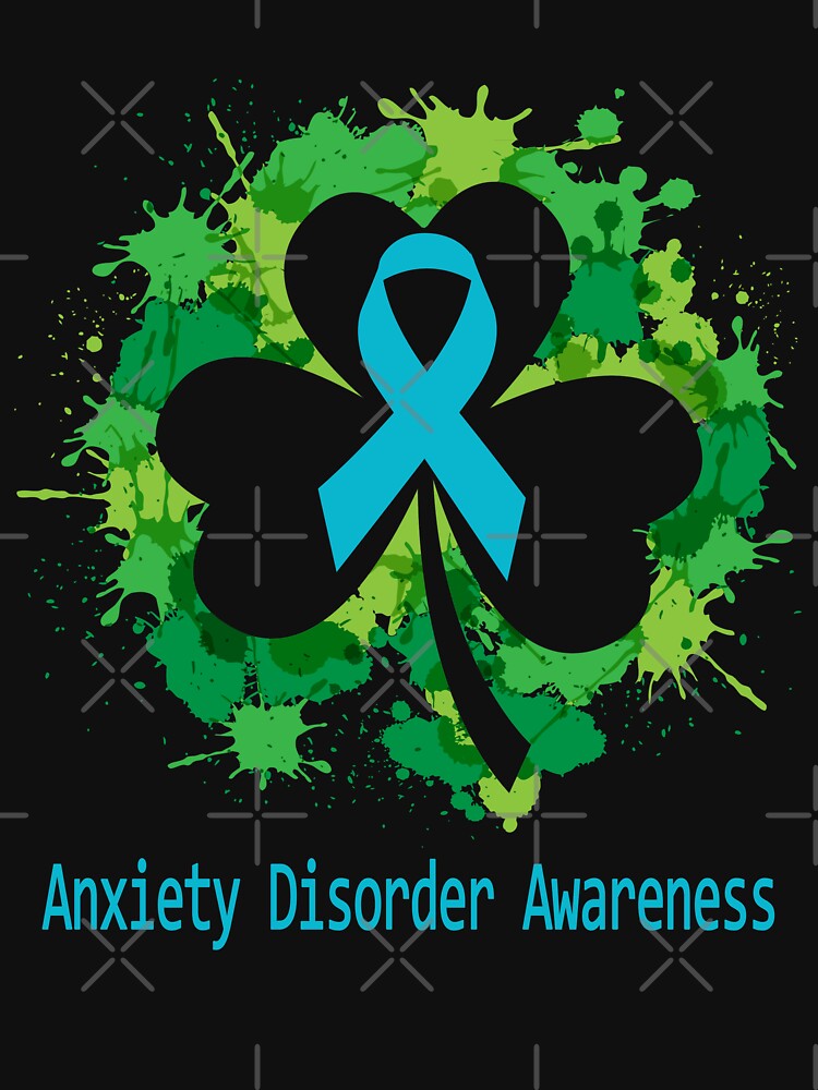 Anxiety Disorder Awareness Clover Ribbon Happy Patricks Day Support Anxiety Disorder Warrior Gifts by Tammyilaria