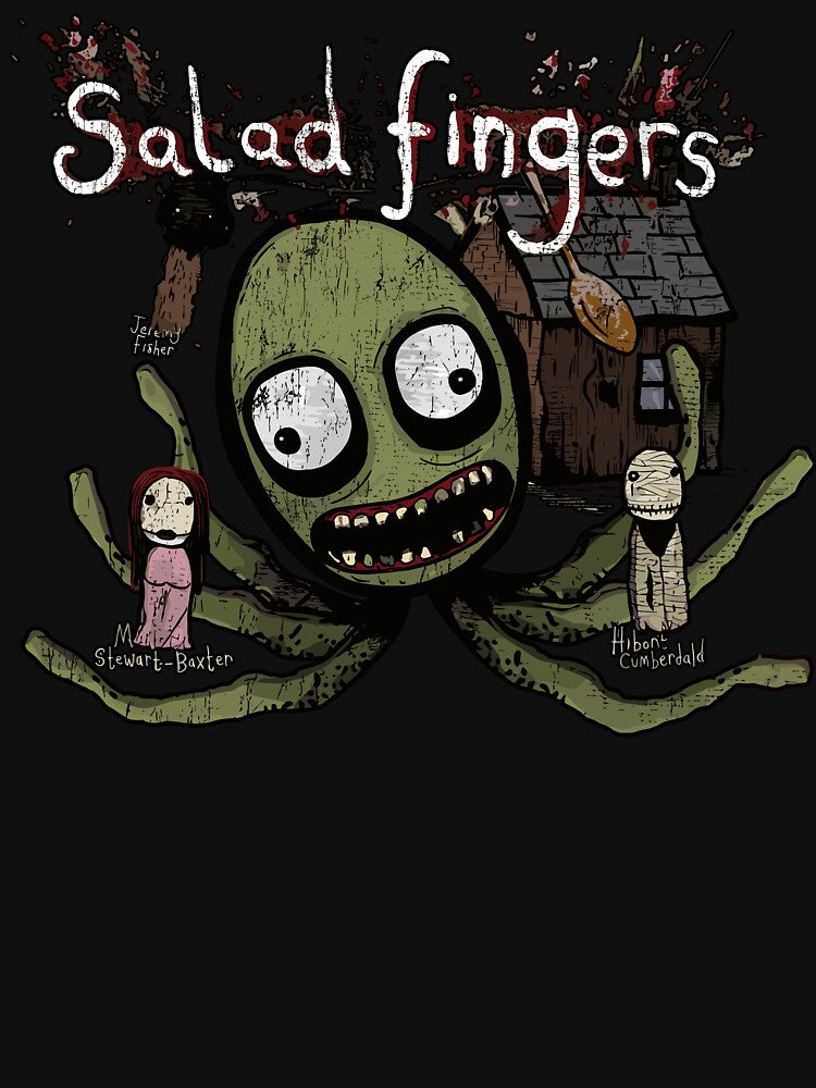 Salad Creepy Cartoon Horror Vintage Fan Art by PixlCrypt
