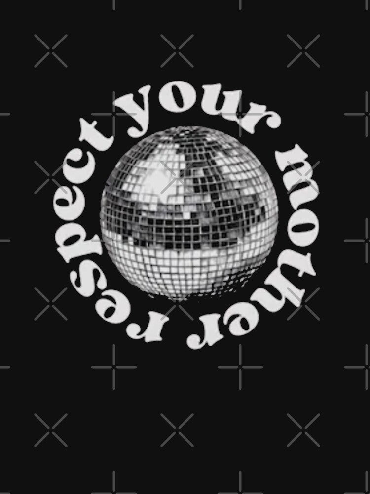 Respect Your Mother Disco Ball Y2K Shirt – Retro Mirrorball Graphic by Gbriel3