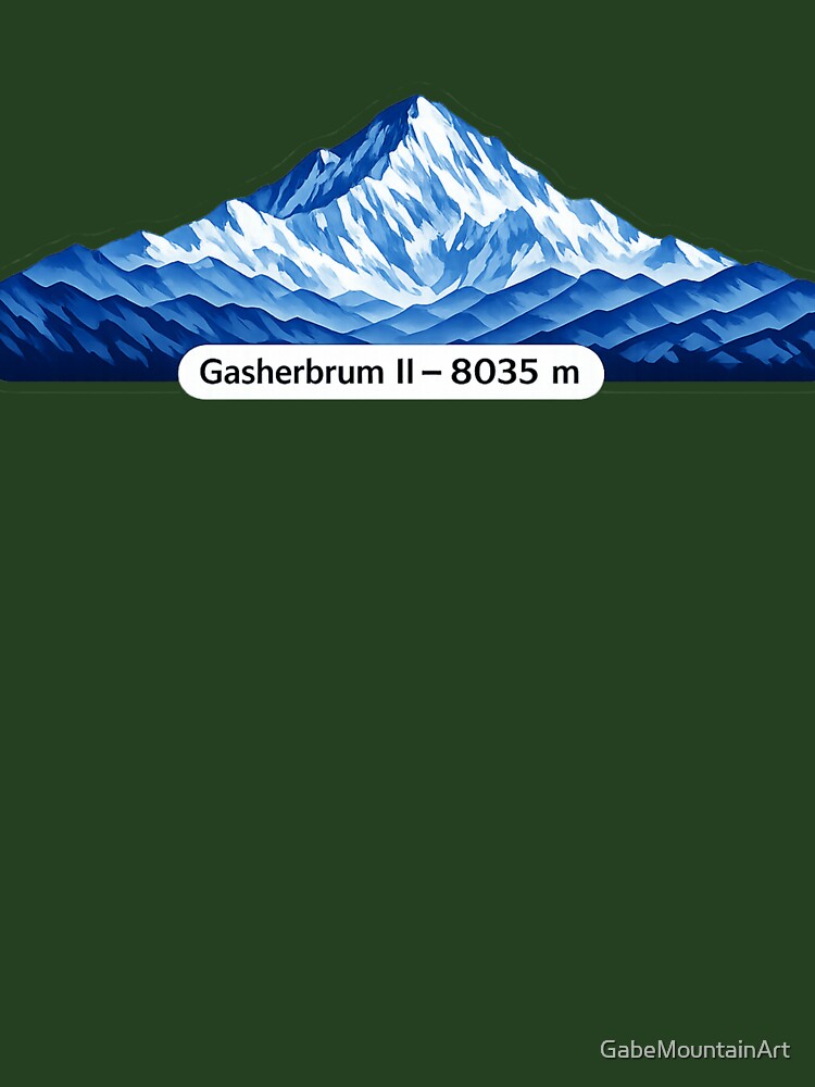 Gasherbrum II 8035 m – Minimalist Himalayan Mountain Sticker by Gabe1983