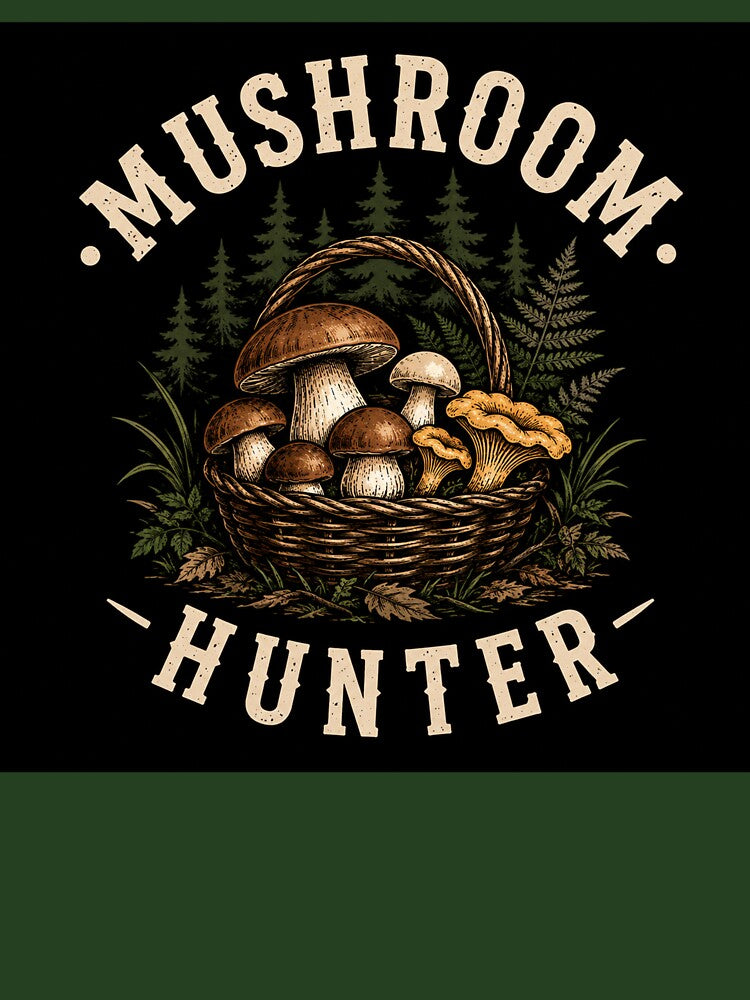Mushroom hunter in the forest. by Giewont
