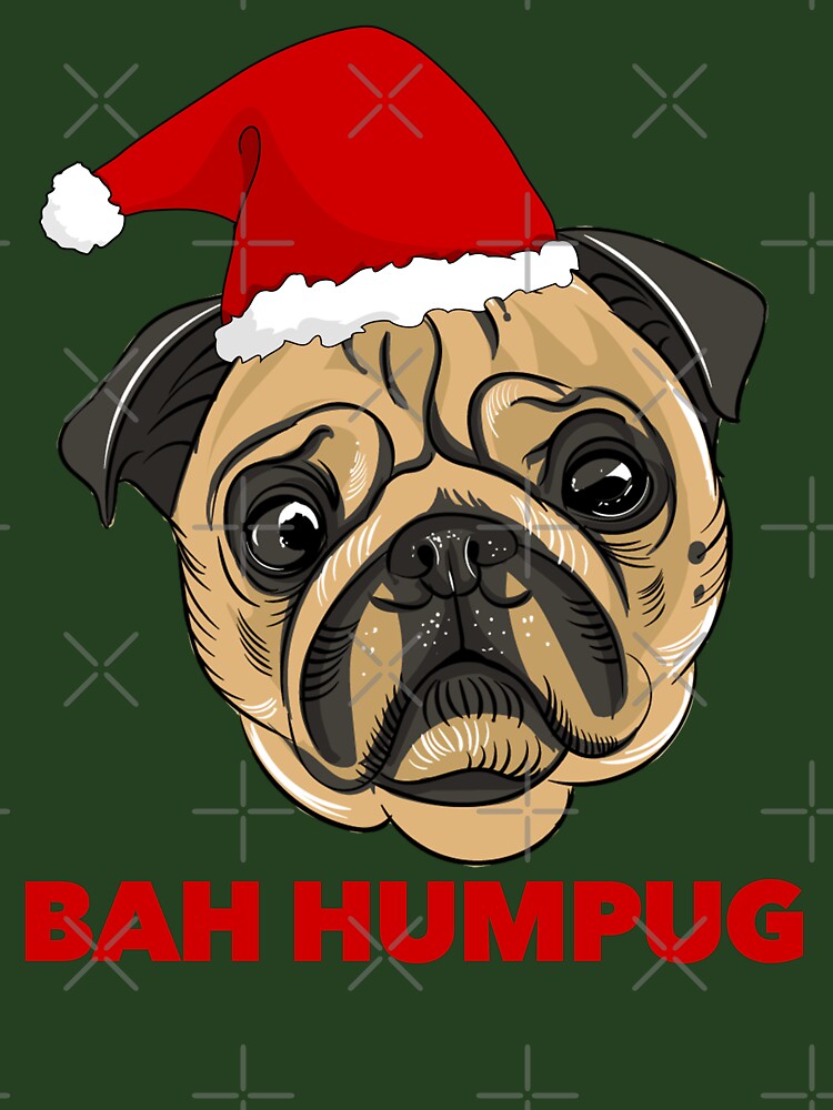 Bah Hum Pug Christmas Ugly Sweater T-shirt - Bah Humpug Pug Lovers by ravishdesigns